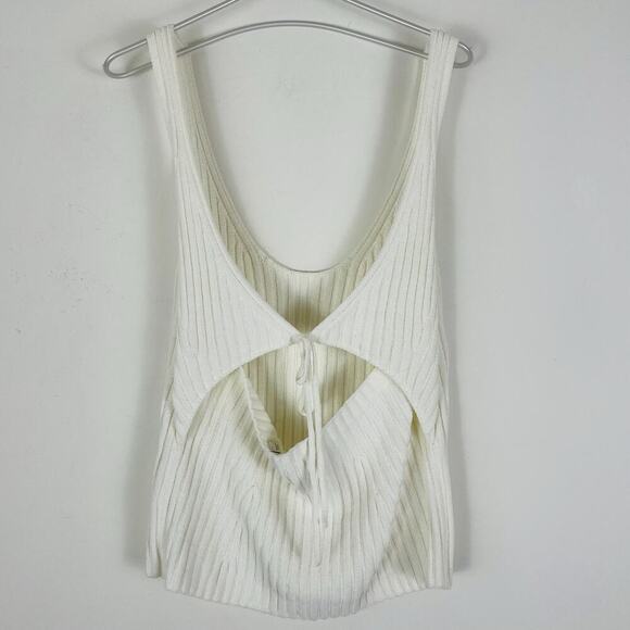 VINCE Tie Back Tank Size Large in White - Picture 2 of 7